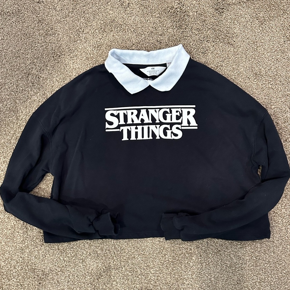 H&M cropped Stranger Things long sleeve shirt. Size 16/18 girls